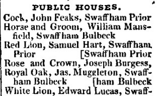 Public houses in Swaffham Prior